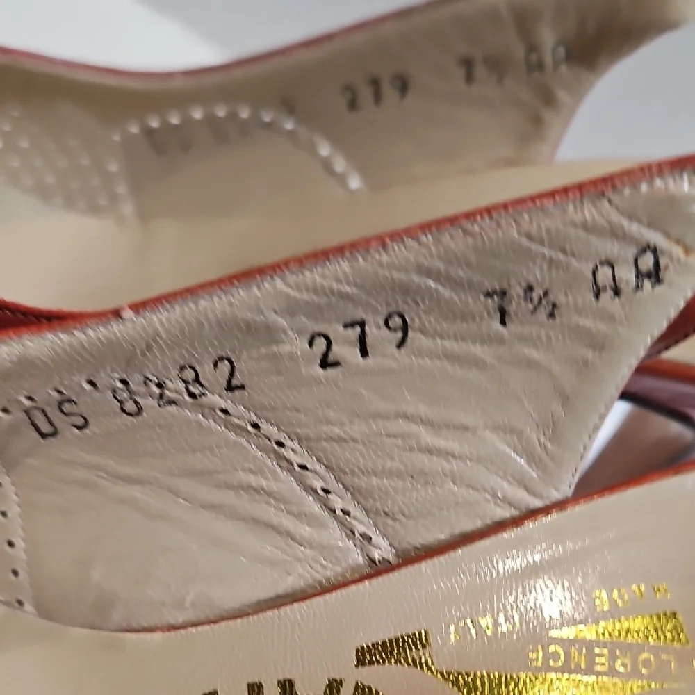 Salvatore Ferragamo Women's Rust Slingback Heels Size 7.5 AA - Picture 6 of 12